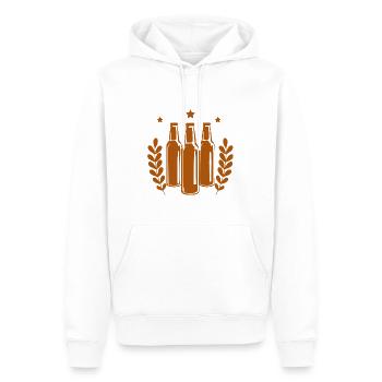 Bière - Bière / Mug à bière - Bouteille de bière Baril de bière - Sweat à capuche Premium bio Homme - blanc - Devant - Nico (187cm)