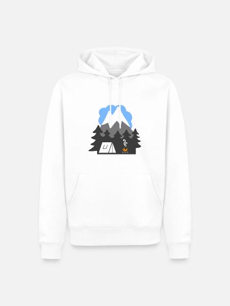 NATURE TENTS MOUNTAINS HEAVEN - Men’s Premium Organic Hoodie - white