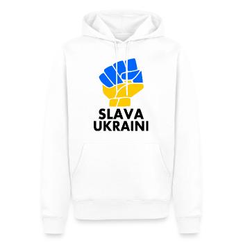 Ukraine - Sweat à capuche Premium bio Homme - blanc - Devant - Nico (187cm)