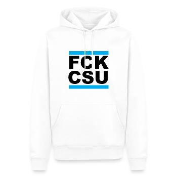 FCK CSU - Männer Premium Bio Hoodie - Weiß - Vorne - Nico (187cm)