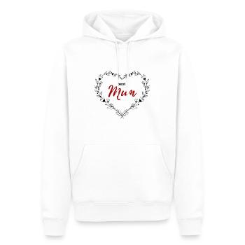 meilleure maman - coeur coeur fleur coeur - fête des mères maman - Sweat à capuche Premium bio Homme - blanc - Devant - Nico (187cm)