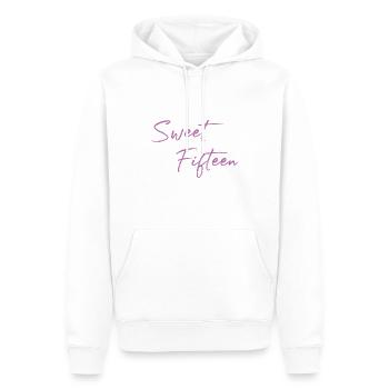 Sweet Fifteen Geschenkidee zum 15. Geburtstag - Männer Premium Bio Hoodie - Weiß - Vorne - Nico (187cm)