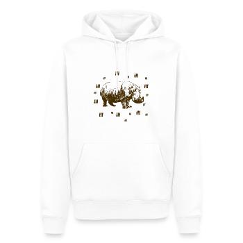 Hippo - Safari - Nature sauvage - Afrique - Sweat à capuche Premium bio Homme - blanc - Devant - Nico (187cm)