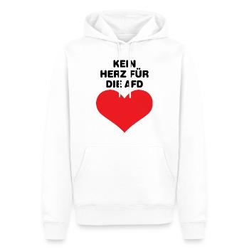 Kein Herz für die AFD - Männer Premium Bio Hoodie - Weiß - Vorne - Nico (187cm)
