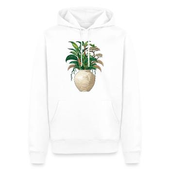 Vase mit Jungle - Tropisch - Männer Premium Bio Hoodie - Weiß - Vorne - Nico (187cm)