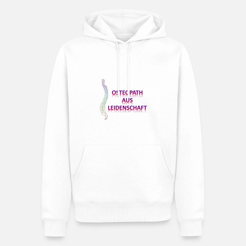 Ostéopathe par passion - Sweat à capuche Premium bio Homme - blanc