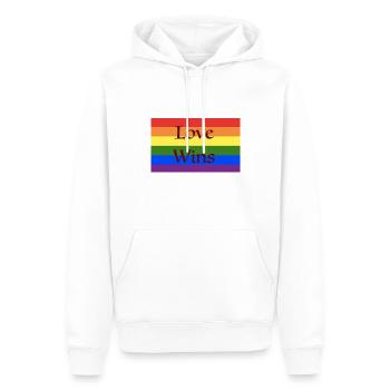 Die Liebe siegt - Männer Premium Bio Hoodie - Weiß - Vorne - Nico (187cm)