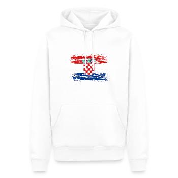 Croatia Flag Adriatic Zagreb Croatian Flag - Men’s Premium Organic Hoodie - white - Front - Nico (187cm)
