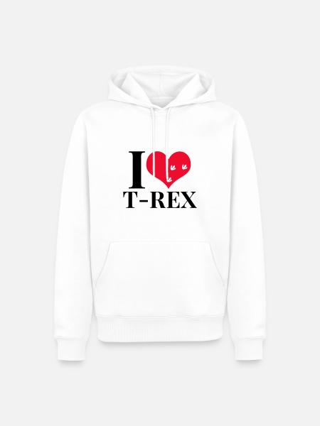 I love T Rex - Men’s Premium Organic Hoodie - white