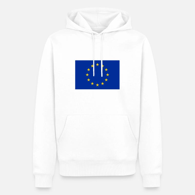 Drapeau de l’UE - Sweat à capuche Premium bio Homme - blanc