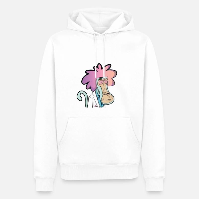 80s Miami Vice Baboon Dancer - Männer Premium Bio Hoodie - Weiß