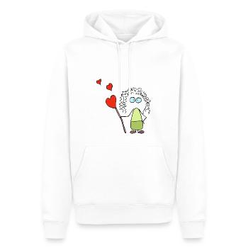 Dame du Cœur DeHai - Sweat à capuche Premium bio Homme - blanc - Devant - Nico (187cm)
