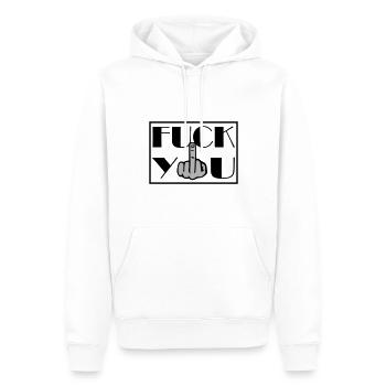 Fuck You Fuck You Majeur - Sweat à capuche Premium bio Homme - blanc - Devant - Nico (187cm)