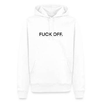 FUCK OFF. - Men’s Premium Organic Hoodie - white - Front - Nico (187cm)