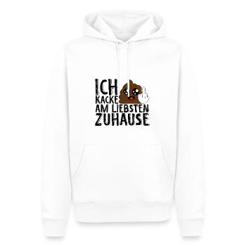Lusitg Heimscheisser - Ich Kacke am liebsten Zuhau - Männer Premium Bio Hoodie - Weiß - Vorne - Nico (187cm)