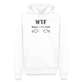 Pêche, Pêche, Pêche, Poissons, Perch, Hameçon - Sweat à capuche Premium bio Homme - blanc - Devant - Nico (187cm)