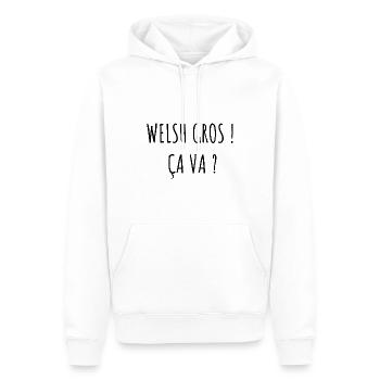 welsh gros ça va cadeau t-shirt homme humour - Sweat à capuche Premium bio Homme - blanc - Devant - Nico (187cm)
