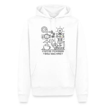 Coffee powered - black - Men’s Premium Organic Hoodie - white - Front - Nico (187cm)