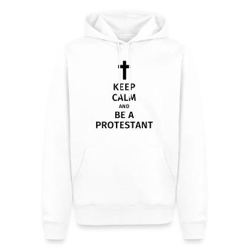 keep calm and be a protestant - Men’s Premium Organic Hoodie - white - Front - Nico (187cm)