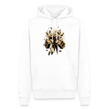 Combattre la haine - Sweat à capuche Premium bio Homme - blanc - Devant - Nico (187cm)