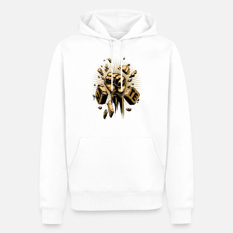 Bekämpfe den Hass - Männer Premium Bio Hoodie - Weiß