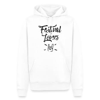 Festival lovers rock - Sweat à capuche Premium bio Homme - blanc - Devant - Nico (187cm)