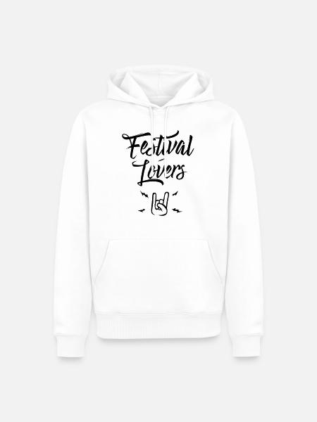 Festival lovers rock - Sweat à capuche Premium bio Homme - blanc