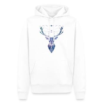 Hirsch Geometrisch - Männer Premium Bio Hoodie - Weiß - Vorne - Nico (187cm)