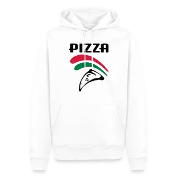 Pizza (3c) - Männer Premium Bio Hoodie - Weiß - Vorne - Nico (187cm)