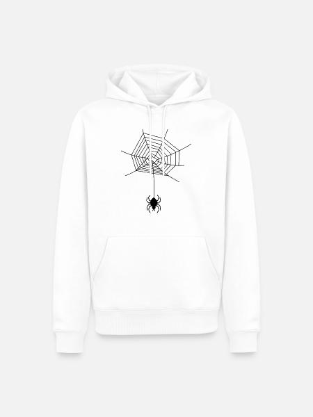 spinne_im_netz_f1 - Men’s Premium Organic Hoodie - white