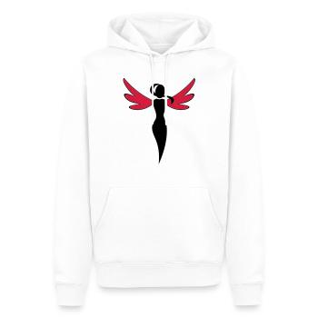 fee - Männer Premium Bio Hoodie - Weiß - Vorne - Nico (187cm)