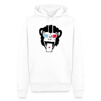 singe gorille poker carte as - Sweat à capuche Premium bio Homme - blanc - Devant - Nico (187cm)