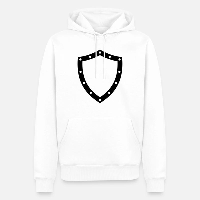 shield - Sweat à capuche Premium bio Homme - blanc
