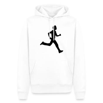 running male - Sweat à capuche Premium bio Homme - blanc - Devant - Nico (187cm)