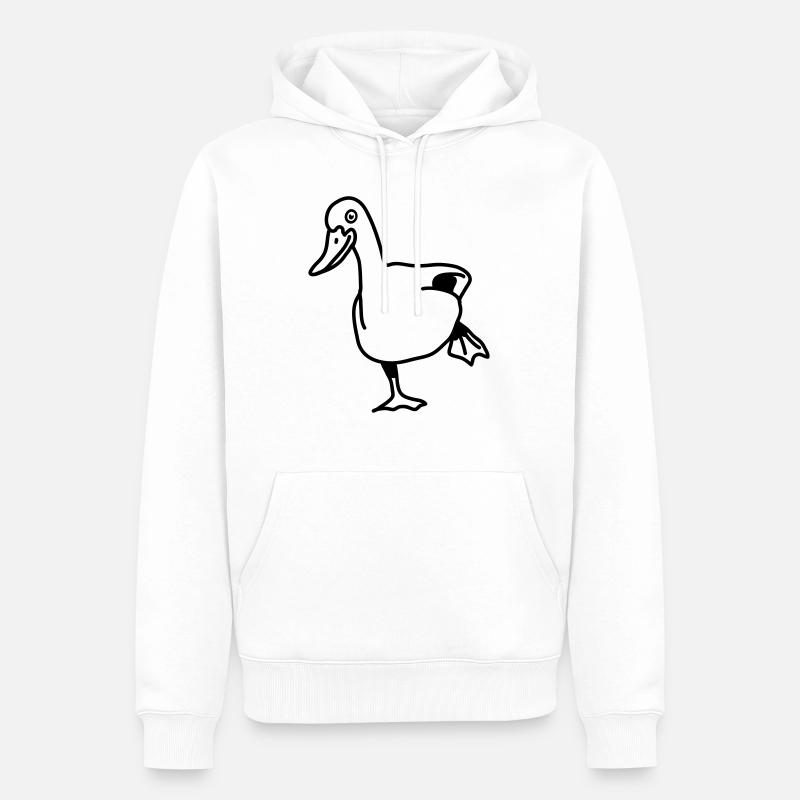 duck - Sweat à capuche Premium bio Homme - blanc