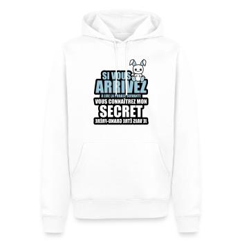 mon secret je vais être grand-frère - Sweat à capuche Premium bio Homme - blanc - Devant - Nico (187cm)