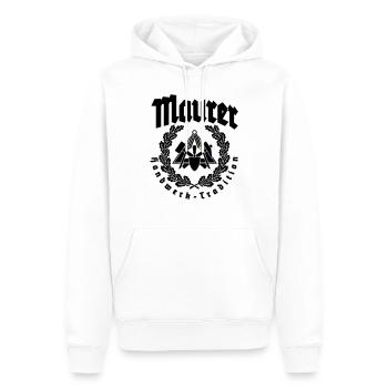 Maurer Handwerk Zunftwappen - Männer Premium Bio Hoodie - Weiß - Vorne - Nico (187cm)