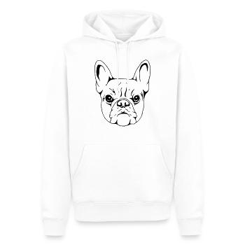 Bouledogue Français - Sweat à capuche Premium bio Homme - blanc - Devant - Nico (187cm)