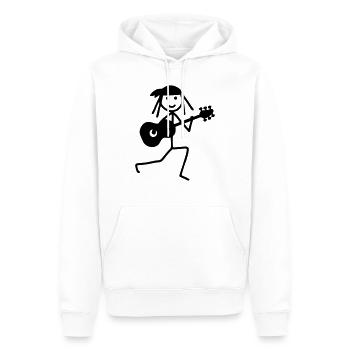 Strichmännchen - Gitarrist - Männer Premium Bio Hoodie - Weiß - Vorne - Nico (187cm)