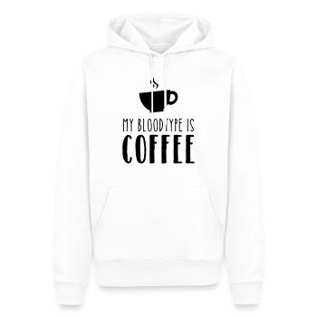 My Bloodtype Is Coffee - Sweat à capuche Premium bio Homme - blanc - Devant - Nico (187cm)