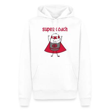 Super coach - Männer Premium Bio Hoodie - Weiß - Vorne - Nico (187cm)