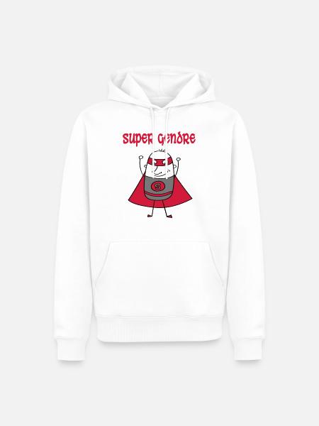 Super gendre - Sweat à capuche Premium bio Homme - blanc