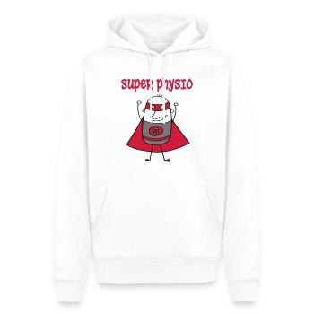 Physio - Men’s Premium Organic Hoodie - white - Front - Nico (187cm)