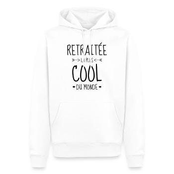 Retirement Retired Ruhestand Retraite Retraitée - Men’s Premium Organic Hoodie - white - Front - Nico (187cm)