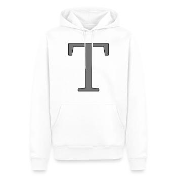 Buchstabe T Anfangsbuchstabe - Männer Premium Bio Hoodie - Weiß - Vorne - Nico (187cm)
