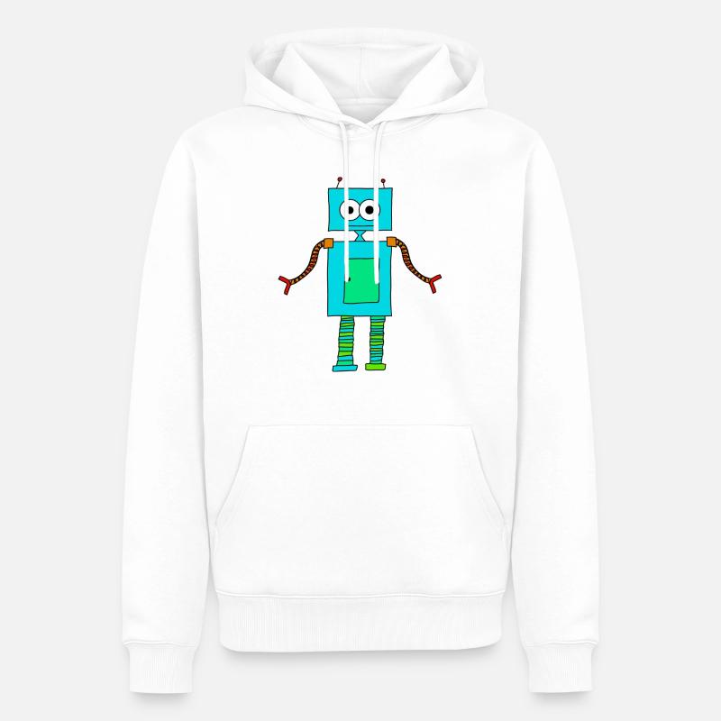 Süßer Roboter - Männer Premium Bio Hoodie - Weiß