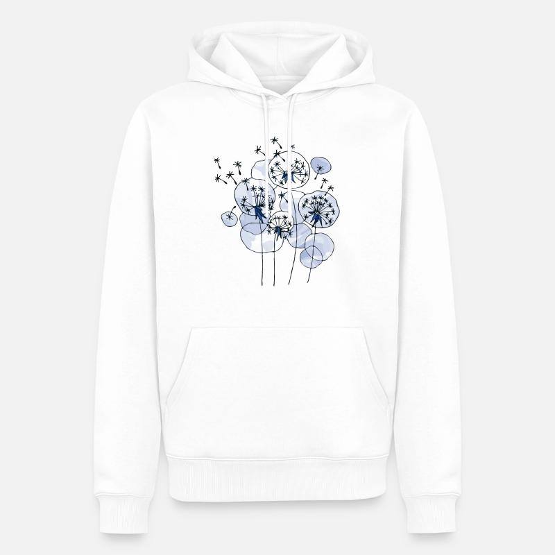Fleur - Sweat à capuche Premium bio Homme - blanc