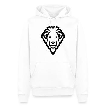 Löwenkopf Symbol schwarz - Männer Premium Bio Hoodie - Weiß - Vorne - Nico (187cm)