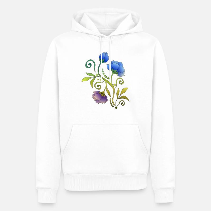 Fleur - Sweat à capuche Premium bio Homme - blanc