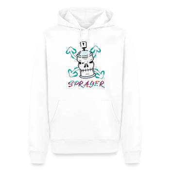 Sprayer - Männer Premium Bio Hoodie - Weiß - Vorne - Nico (187cm)